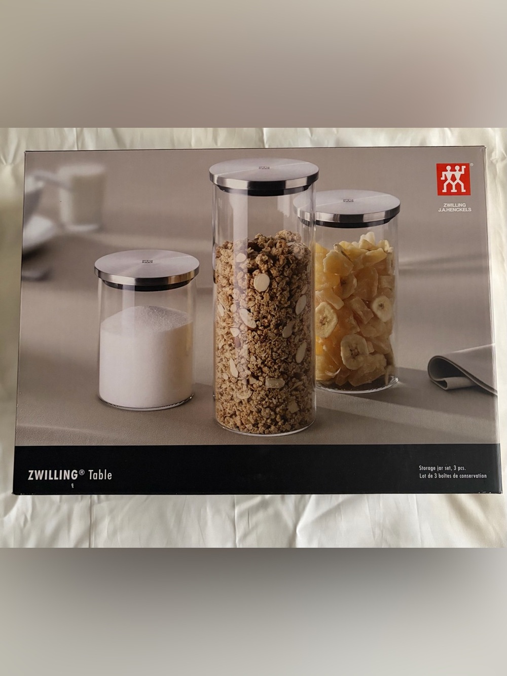 NEW Zwilling 3-Piece Borosilicate Glass Storage Jar Set